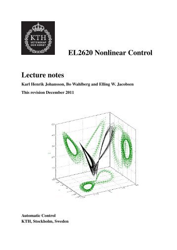 EL2620 Nonlinear Control Lecture notes