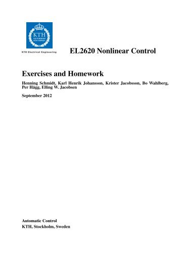 EL2620 Nonlinear Control Exercises and Homework - KTH