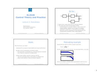 EL2520 Control Theory and Practice