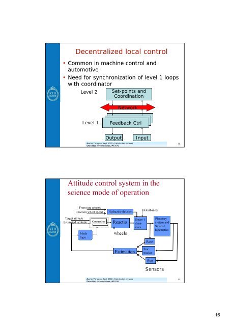 Distributed embedded systems Outline