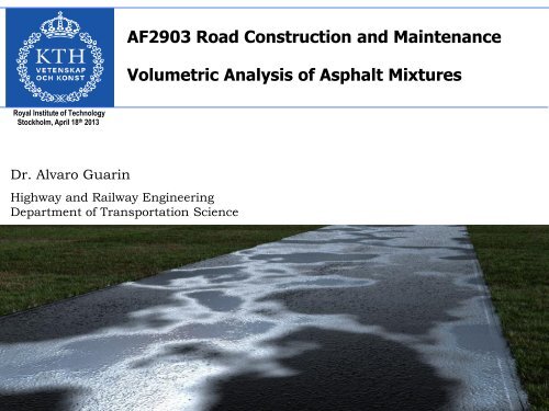 AF2903 Road Construction and Maintenance Volumetric Analysis of ...