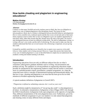 How tackle cheating and plagiarism in engineering educations?