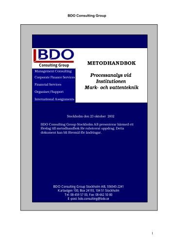 METODHANDBOK Processanalys vid Institutionen Mark- och ... - KTH