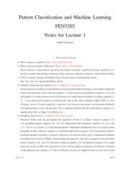 Pattern Classification and Machine Learning FEN3202 Notes for ...