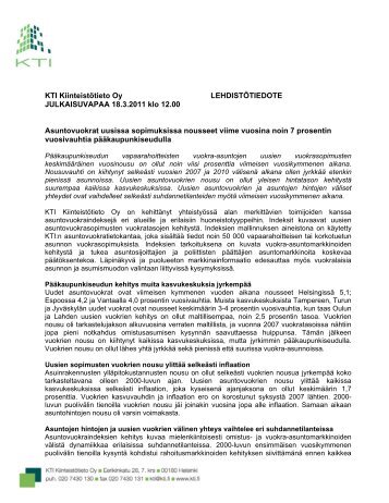 KTI KiinteistÃ¶tieto Oy LEHDISTÃTIEDOTE JULKAISUVAPAA 18.3 ...