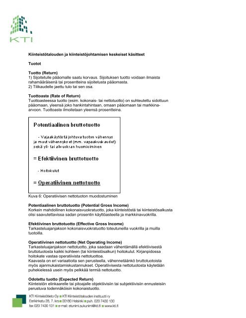 Tuotot - KTI