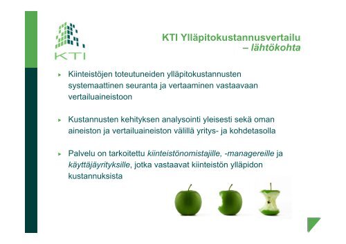 KTI YllÃ¤pitokustannusvertailu 2011