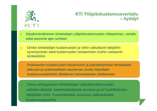 KTI YllÃ¤pitokustannusvertailu 2011