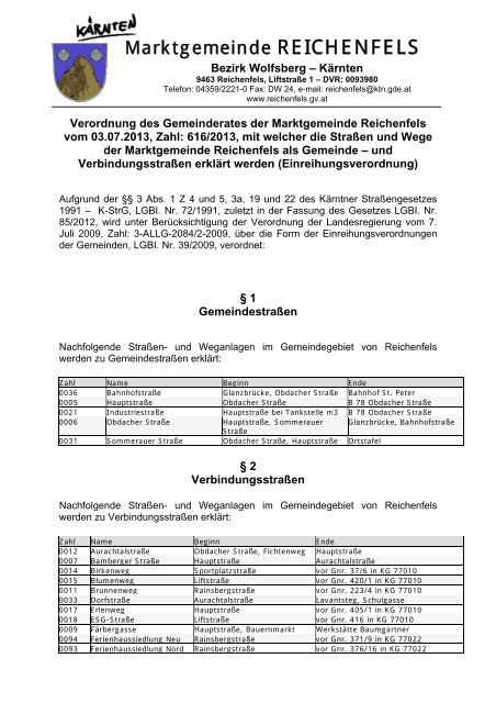 Marktgemeinde REICHENFELS - Kärnten