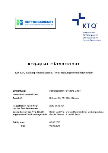 Rettungsdienst Havelland GmbH - KTQ
