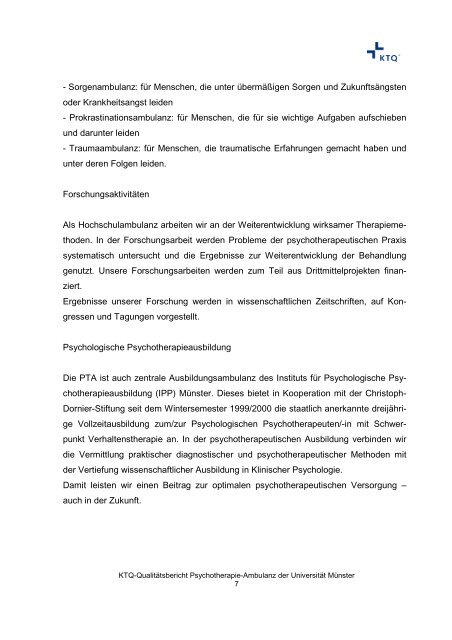 KTQ-QUALITÄTSBERICHT