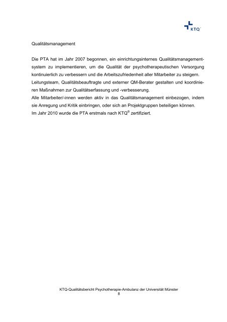 KTQ-QUALITÄTSBERICHT