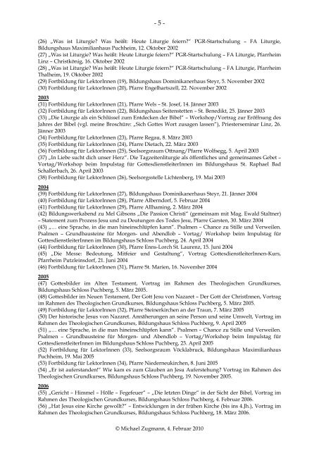 curriculum vitae michael zugmann - Katholisch-Theologische ...