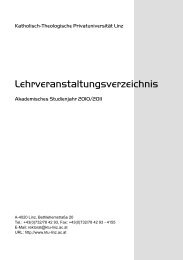 Lehrveranstaltungen im Studienjahr 2010/11 - Katholisch ...