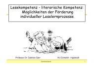 Lesekompetenz - literarische Kompetenz: MÃ¶glichkeiten der ...