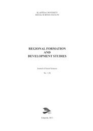 regional formation and development studies - KlaipÄ—dos universitetas