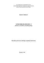 LEKSIKOLOGIJA I - KlaipÄdos universitetas