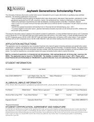 Jayhawk Generations Scholarship Form - KU Alumni Association