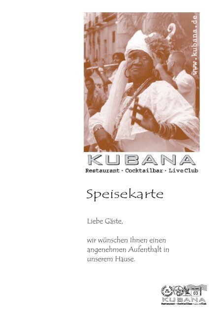 Speisekarte - Kubana