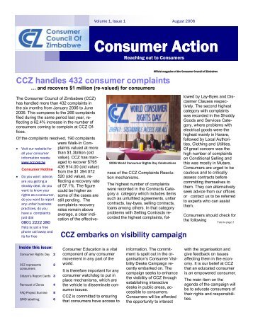 Consumer Action August 2006 - Consumer Council of Zimbabwe