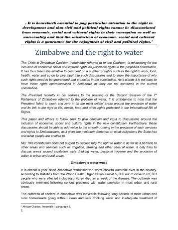 Zimbabwe and the right to water - Kubatana