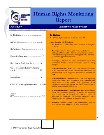 Human Rights Monitoring Report - Kubatana