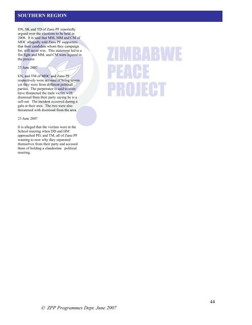 Human Rights Monitoring Report - Kubatana