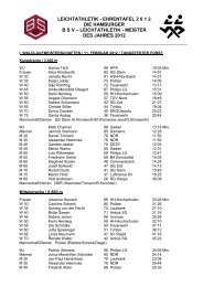 BSV-Leichtathletik-Meister 2012 + Medaillenspiegel - Kuddl Voss