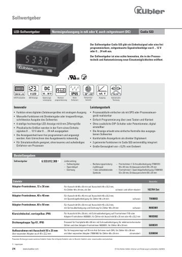 Datenblatt Codix 533 - Fritz Kübler GmbH