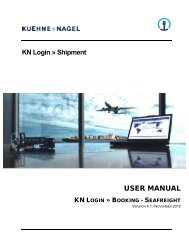 User Manual Booking Seafreight
