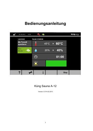 Bedienungsanleitung Steuerung A-12 - KÜNG AG Saunabau ...