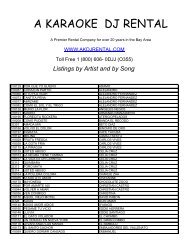 round 1 karaoke prices song list