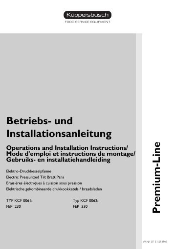 Betriebs- und Installationsanleitung Premium-Line - Küppersbusch