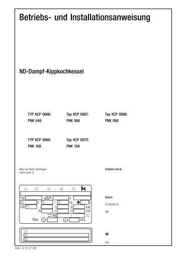 Download: Bedienungsanleitung Stand - Küppersbusch