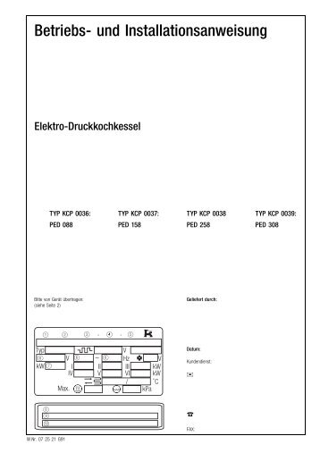 Download: Bedienungsanleitung Stand - Küppersbusch