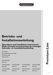 Betriebs- und Installationsanleitung Premium-Line - Küppersbusch
