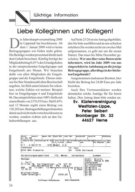 Heft 216 - Ev. KÃ¼stervereinigung Westfalen-Lippe