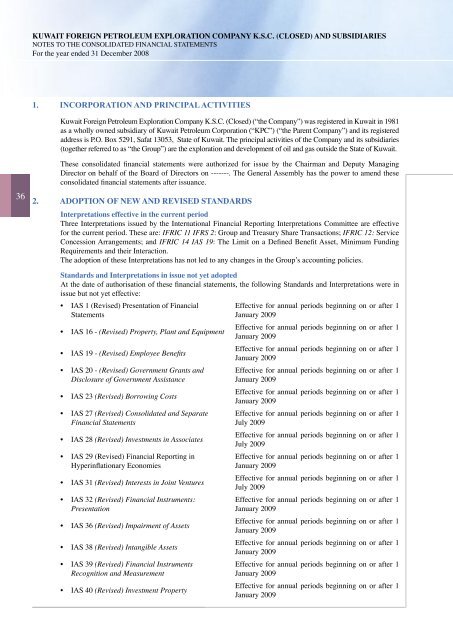 and subsidiaries - Kufpec