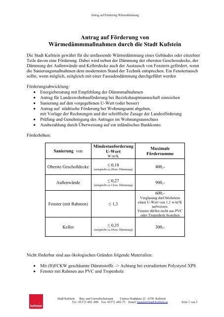 Antrag_Förderung_Wärmedämmung (47 KB) - .PDF - Kufstein