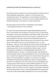 Leserbrief zum Artikel 