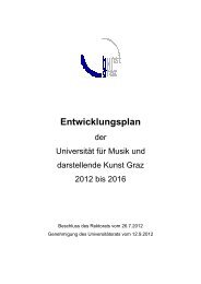 Entwicklungsplan 2012-2016 - UniversitÃ¤t fÃ¼r Musik und ...