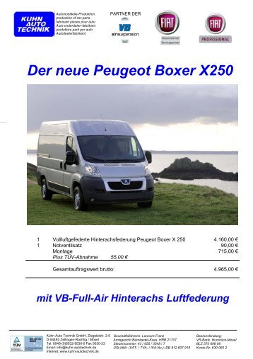 Peugeot Boxer X250.indd - Kuhn Auto Technik GmbH
