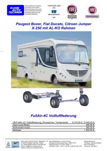 Peugeot Boxer, Fiat Ducato, Citroen Jumper X-250 mit AL-KO ...