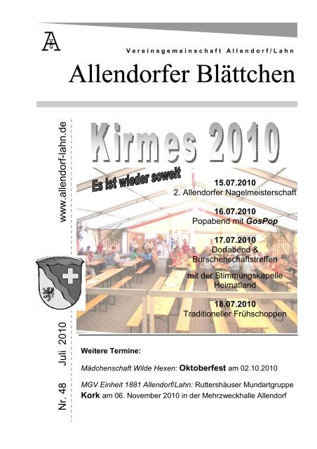 Allendorfer Blättchen 48 - Juli 2010 - Allendorf/Lahn