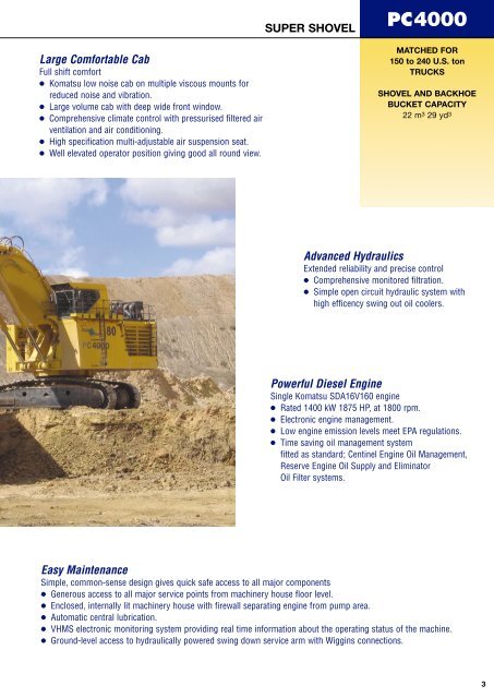 Download PC4000-6 Specification (PDF) - Komatsu