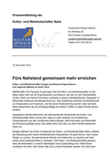 GesprÃ¤ch - Kultur- und Weinbotschafter