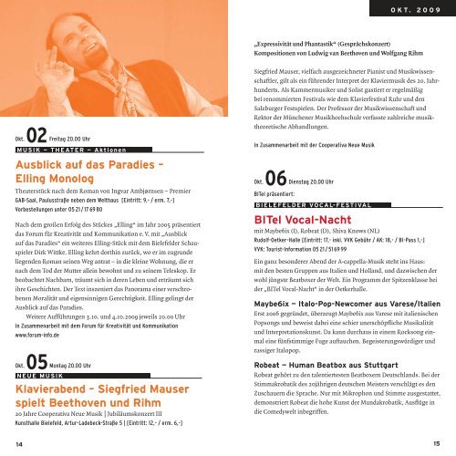 programm - Kulturamt Bielefeld