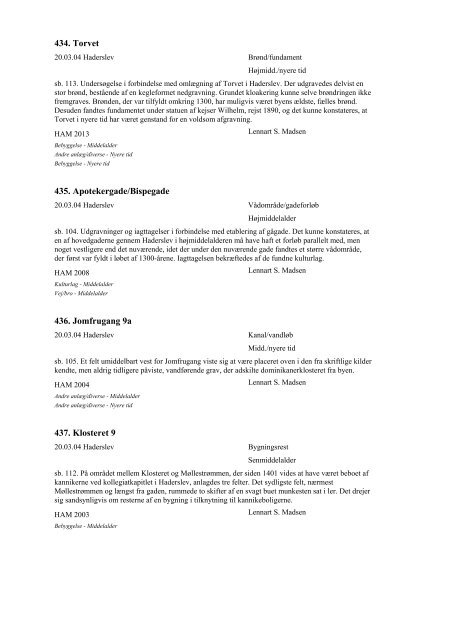 Katalog over udgravninger 1987 (PDF-format) - Kulturstyrelsen
