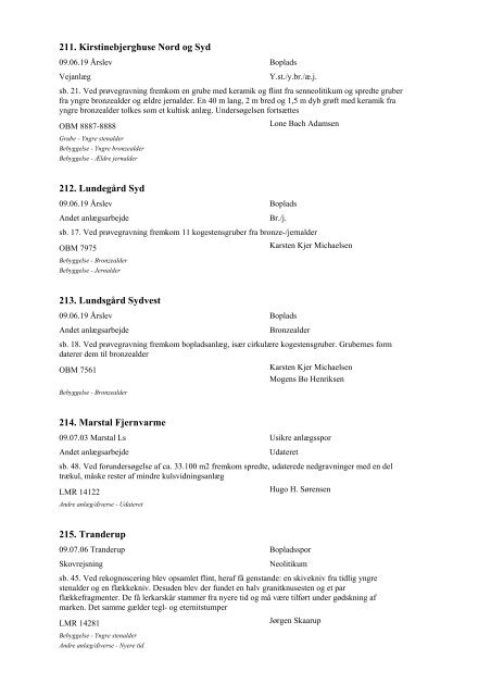 Katalog over udgravninger 2002 (PDF-format) - Kulturstyrelsen