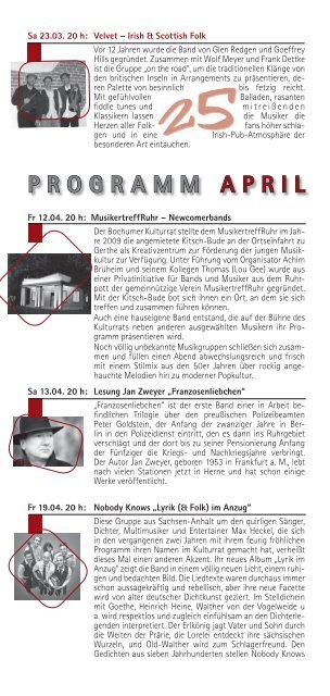 MÃ¤rz, April 2013 - Bochumer Kulturrat eV